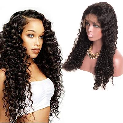 China Can Be Bleached Curly Brazilian Deep Wave Weave Hair Wigs For Color Women Cheap Curly Lace Front Wigs With Baby Hair for sale