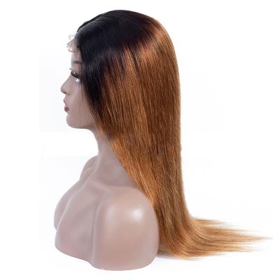 China Best Seller Ombre 1B/30 4x4 Lace Closure Hair Wigs 180% Density Hair Pre Plucked Lace Front Wigs Brazilian Virgin Straight Glueless for sale