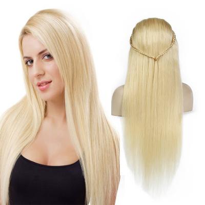 China Silky Straight Human Hair Blonde Virgin Wigs 613 Full Lace Wigs Brazilian Hair 150 Density For Black Women With Baby Hair for sale