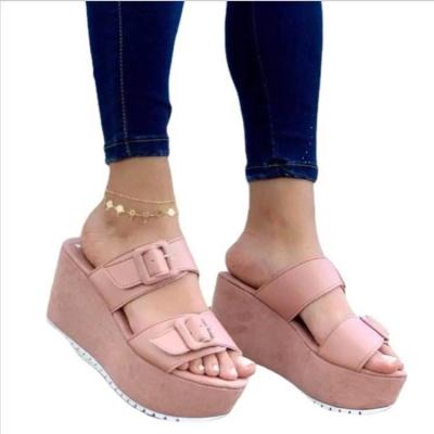 China Fashion trend summer woman wedges slippers casual shoes ladies fashion women's slip-on sandals new shoes high quality women's sandals for sale