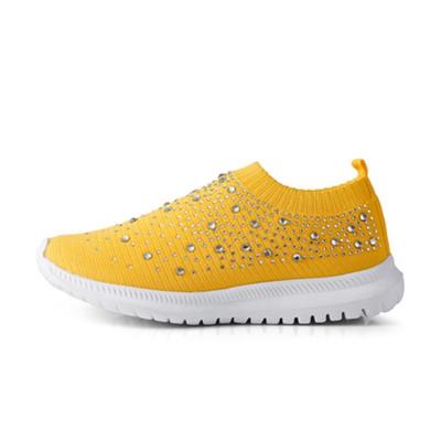 China 2021 fashion trend new lightweight casual women's breathable shoes mesh rhinestone sports running shoes for sale