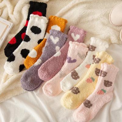 China 2021 Winter Women Fuzzy Socks Floor Socks Breathable Cute Extra Thick Warm Socks for sale