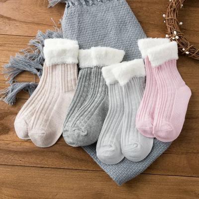 China 2021 winter new breathable running needle warm baby double jars (old cotton children socks soft comfortable breathable durable baby socks for sale