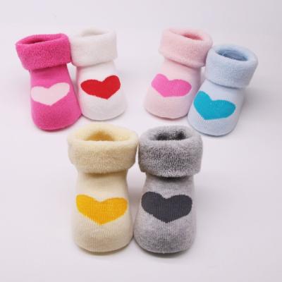 China 2021 6 Winter Thick Warm Heart Colors Breathable Central Institute Of Statistics Fleece Stocking Spanish Hot Selling Scrambled Socks For Babies Boys Kids Socks Baby Socks for sale