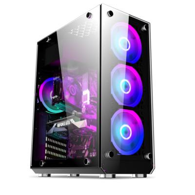 China With side panel window 18 years of factory! with tempered glass for front panel and side panel, RGB fan, Gamer computer case, SX-C8412 for sale