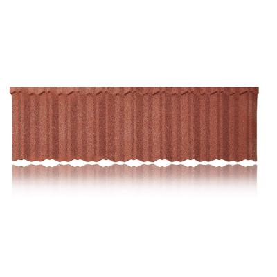 China Euro Modern Union Roof Tile Prices Red Color Coat Metal Roof Tile Steel Stone Sheet for sale