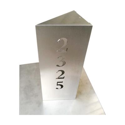 China Modern Outdoor Stainless Steel Metal Door Signage Room Number Building Sign Plate for sale