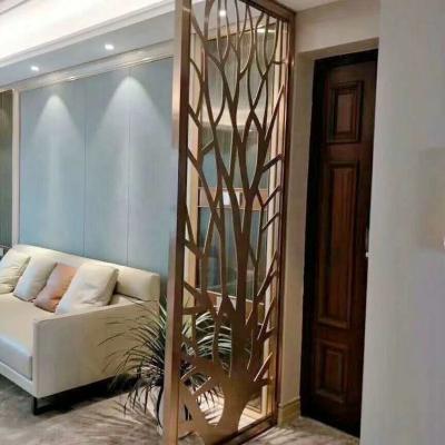 China Traditional custom made room divider metal partition screen stainless steel laser cut screen metal furniture screen partition for sale