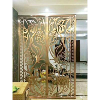 China A8795 Hot Sale Traditional Customized Decorative Stainless Steel Laser Cutting Metal Screen Divide Room Divider Decorative Engraving Case for sale