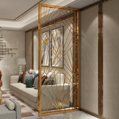 China Traditional Modern Decorative Screen Room Dividers Divide Hotel Metal Furniture Wall Panel Screen Decor Wooden Picture Frame for sale