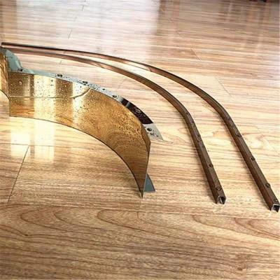 China Modern Custom Curved Shiny Decorative Strip Trim Stainless Steel Strip Ceiling Decorative Metal Profiles Stainless Steel Ledge for sale