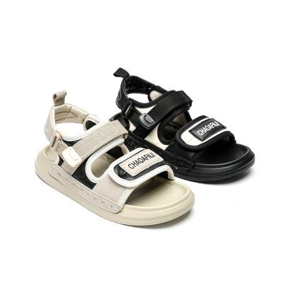 China Light Weight 2023 Summer New Mid to Big Kids' Shoes Children's Soft Sole Anti slip Open Toe Beach Shoes Boys' Simple Casual Sports Sandals for sale