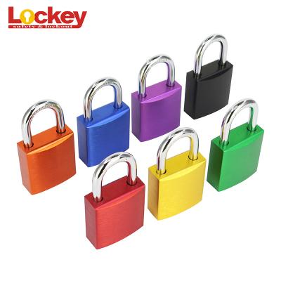 China Custom Lock Durable Colorful Solid Aluminum Shackle 25mm Protection Lock Security Padlocks for sale