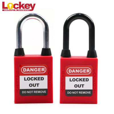 China Safety Lockout Dustproof Padlock For Locking All Equipments 38mm Shackle Plastic Safety Lockout Dustproof Padlock for sale