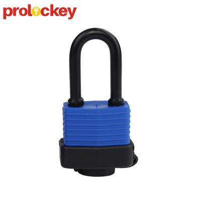 China Waterproof& 43mm Length Waterproof Dust Proof Padlock Laminated Shackle Long Laminated Shackle Keyed Alike for sale