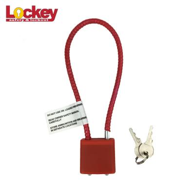 China Durable Plastic Steel Cable Gun Trigger Locks Locked, Cable Gun Lock Safety Red, Cable Length Gun Lock Trigger Lock for sale