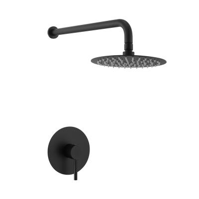 China With Sliding Bar Large Dark Shower Set Black Dark Wall Faucet Shower Faucet for sale