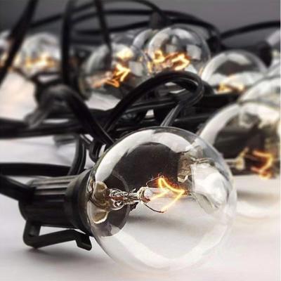 China Garden Tungsten Glass LED Filament Waterproof String Lights For Christmas Decoration Outdoor Camping for sale