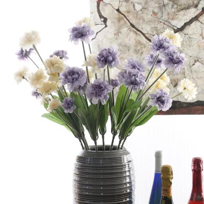 China Low Moq Eco-friendly 7cm Diameter Artificial Carnation Flowers 5 Heads Link Artificial Flowers Carnations For Indoors Decoration for sale