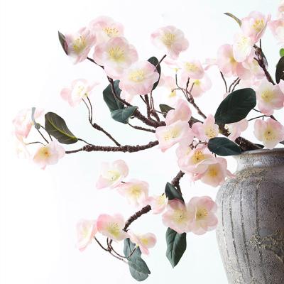 China High Quality Real Plants Eco-friendly Cherry Blossom Decor Foam Stem Artificial Peach Flower Plants Contact Hotel Show Roow for sale