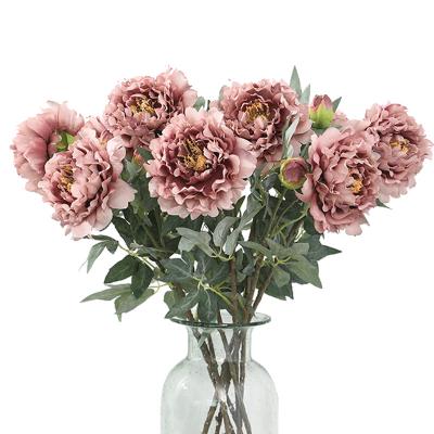 China Durable Popular Selling Peony 2 Heads Artificial Flowers For Home And Hotel Artificial Flowers For Decoration for sale