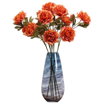 China Last 3 Heads 11cm Diameter Large Peony Artificial Flower Durable Popular Artificial Flower Hotel Decoration For Home Decor for sale