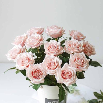 China 2022 cm Diameter Super Eco-friendly Quality 8.5 Single Artificial Flower Rose Silk Flower Home Decoration Bouquet for sale