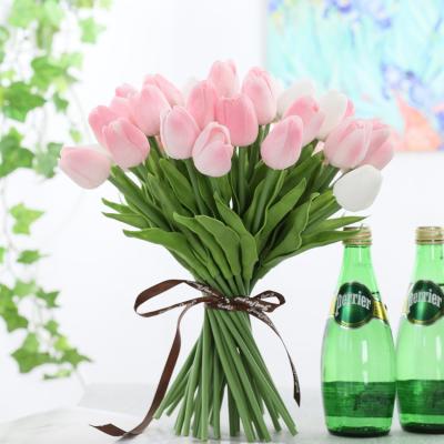 China Hot Wholesale Eco-friendly Love Artificial Tulips Mini Tulip ture PU Artificial Flowers For Decoration for sale