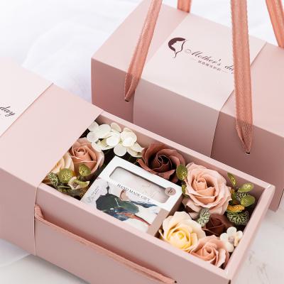 China 2022 New Arrival Eco-friendly Soap Flower Set With Handmade Scented Soap In Gift Box For Mothers Day Gifts for sale