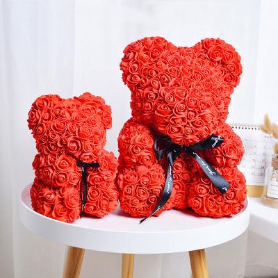 China Valentine's Day Gift Eco-Friendly PE Rose Bear 25 Cm With Gift Box Customized Colors Teddy Bear For Gift for sale