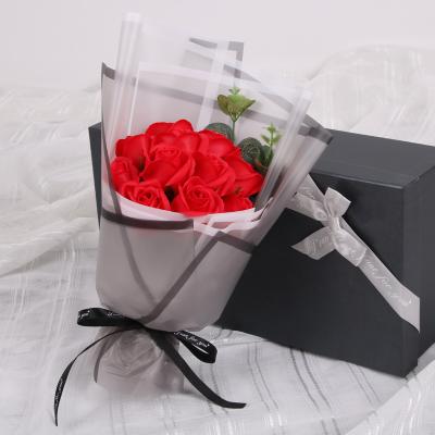 China 11 Heads Eco-friendly Popular Hot Selling Artificial Soap Rose Flower in Beautiful Gift Box for Mother's Day Valentine's Day Gift Flowers for sale