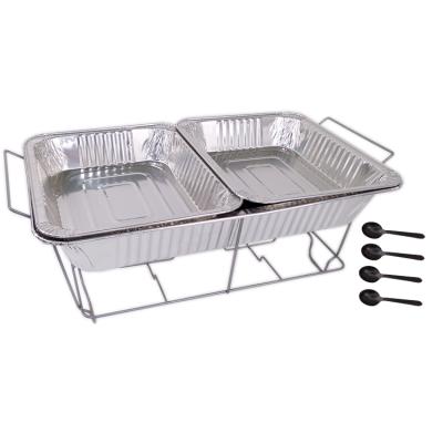 China Stocked Shake Chafing Dish Grid Beetle Food Warmer Serving Dishes Display Rack With Aluminum Pan Spoon for sale