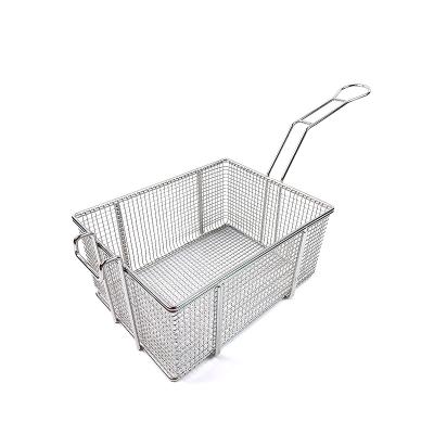 China Viable Commercial Fryer Basket Chicken Frying Basket Stainless Steel Frying Basket For Deep Fryer for sale