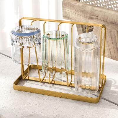 China Modern Countertop Cup Drying Rack Cup Holder Metal Beer Glasses Rack Kitchen Wine Glass Cup Holder for sale