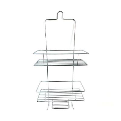 China Wall Mounted Type Above Shower Head Bathroom Storage Organizer Kitchen Shelf Shower Hanging Rack Shower Caddy for sale