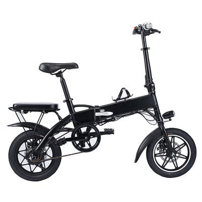 China Aluminum Alloy Factory Wholesale 14 Inch 36v10ah Folding Lithium Battery Moped Road Riding Bike Portable Electric Bicycle for sale