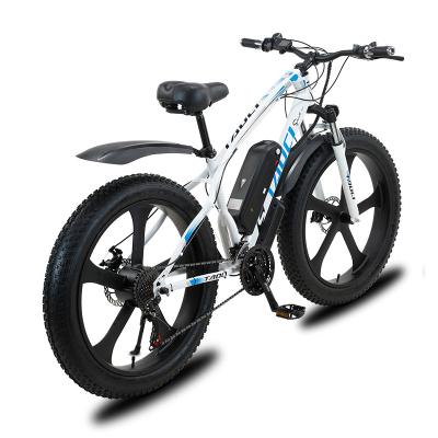 China Factory Wholesale 26 Inch 48v13ah1000w Snow Steel Mountain Bike Adult Electric Bicycle Fat Bike 4.0 High Carbon Steel Tire for sale