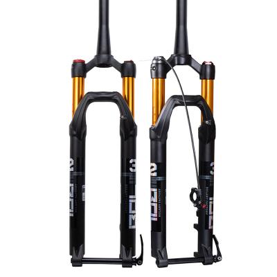 China Wholesale BMX factory mountain bike front fork magnesium alloy barrel axle air fork can be locked bicycle front shock absorber for sale