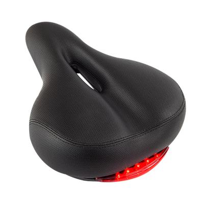 China Motion Manufacturer Customized Bicycle Cushion With Tail Light Mountain Bike Big End Saddle Middle Hole Cushion Wholesale for sale