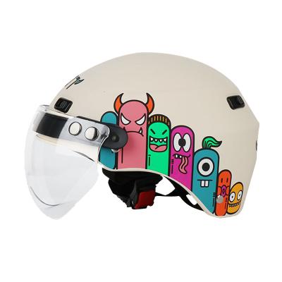 China ABS+PC factory bicycle hardness cartoon pattern motorcycle safety helmet wholesale electric riding helmet top for sale