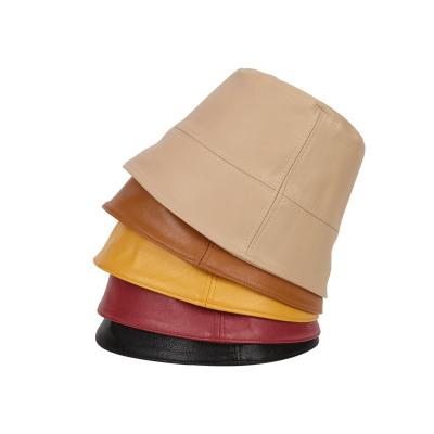 China Unisex Designer Soft Touch Feeling PU Leather Fisherman Bucket Hats Bulk Colorful Basin Custom High Quality Empty Plain Hat for sale