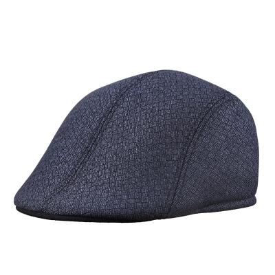 China High Quality Men's Fashion Plaid Newsboy Golf Beret Retro Ivy Cap Herringbone Duckbill Flat Hat With Earmuff for sale