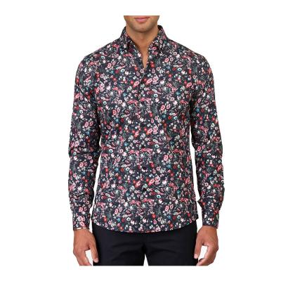 China Anti-pilling MJ WORKED MEN'S BUTTON DOWN COLLAR CUSTOM LONG SLEEVE PRINT FORMAL DRESS SHIRT for sale