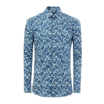 China Anti-pilling MJ WORKED PAISLEY PRINT SHIRT LONG SLEEVE LATEST DESIGNS CUSTOMIZED SHIRT FOR MEN for sale