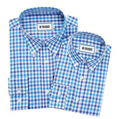 China Hot Sale Anti-pilling Organic Cotton Long Plaid Sleeve High Quality Family Clothing for sale