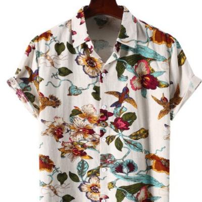 China Large Size Colorful Anti-pilling Men's Shirt High Quality Short Sleeve Printed Shirt for sale