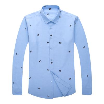 China New Breathable High Quality Oxford Cloth Shirt Rates Long Sleeve Casual Shirt For Men's Printed Casual Shirt for sale