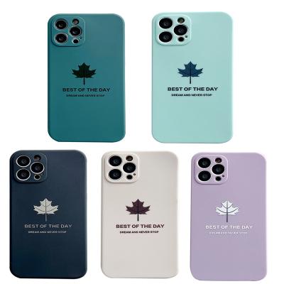 China Apple11Straight shockproof side mobile phone sleeve78 holeXRProtective Maple leaf end ApplicableiPhone12PromaxCube for sale