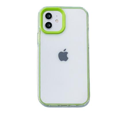 China New fashion shockproof simple transparent mobile case 13phone frame color mobile 12phone cover device for sale