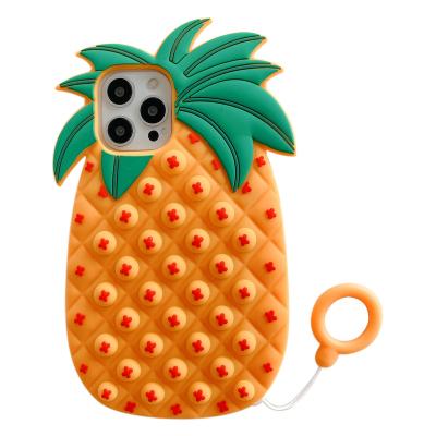 China Applicableiphone12Creative Pineapple Pineapple Phone Case Apple11Rat Shockproof Bubble7/8Silicone CaseSE Killer for sale